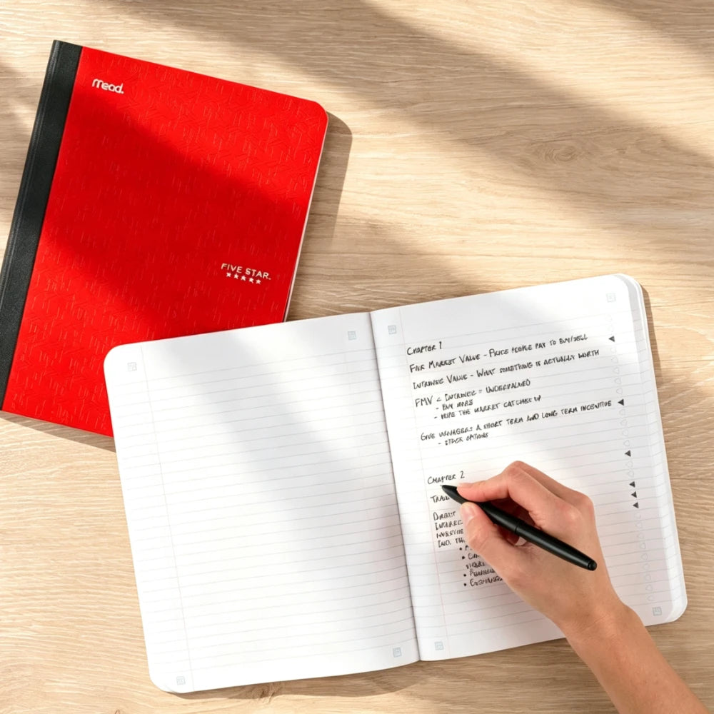80 Pages College Ruled Composition Notebook, 9.75" x 7.5", Soft Cover Acid-Free Lined Journal, Sewn Binding Premium Stationery for Office, School & Daily Journaling