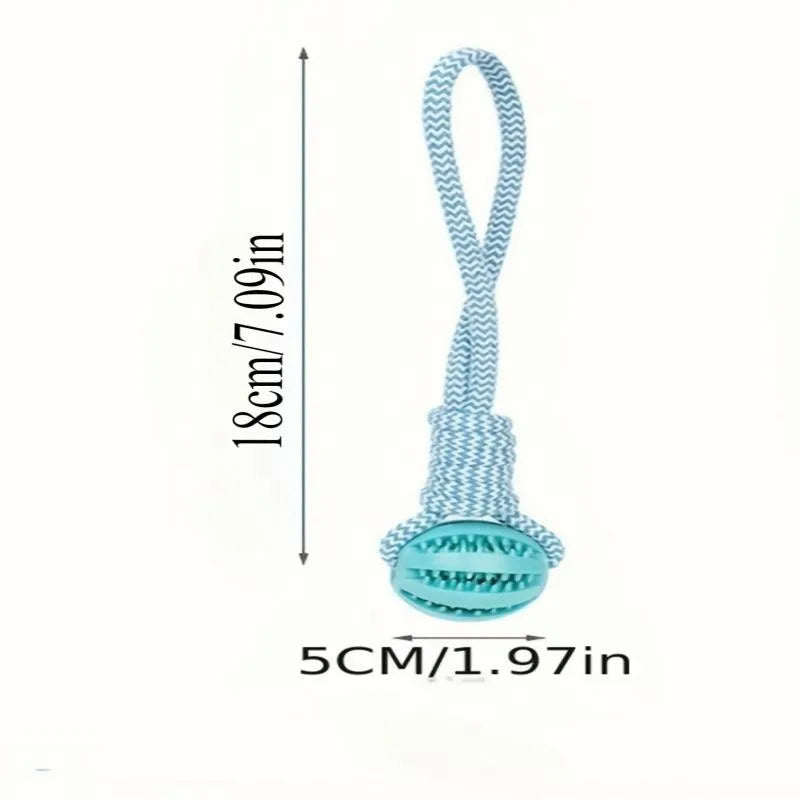 Interactive Dog Toy Tug Rope, Treat Dispenser Ball, Durable & Dental Health (Colors Vary)