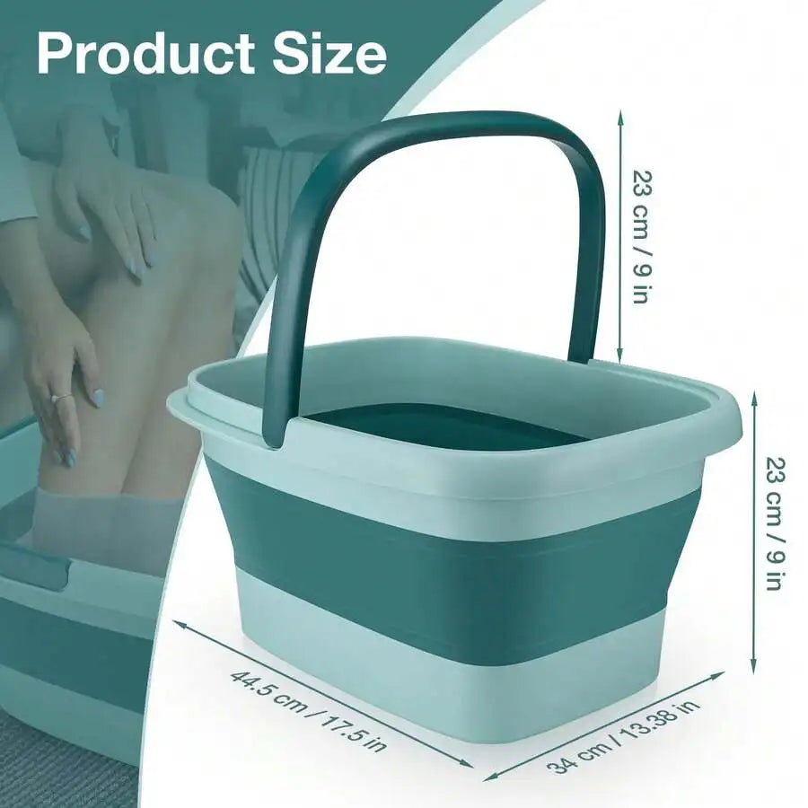 Collapsible Foot Bath Soak Tub With Handle: 15L/4 Gallons- Portable Foot Bath Basin