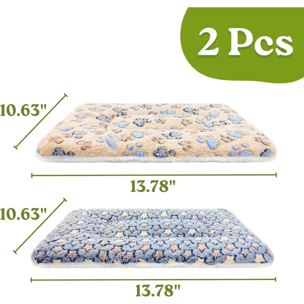 Ultra Soft Reversible Flannel Pet Blanket Mat for Cats and Small Dogs Washable Fluffy Indoor Bed Pad Warm Cozy Plush Throw