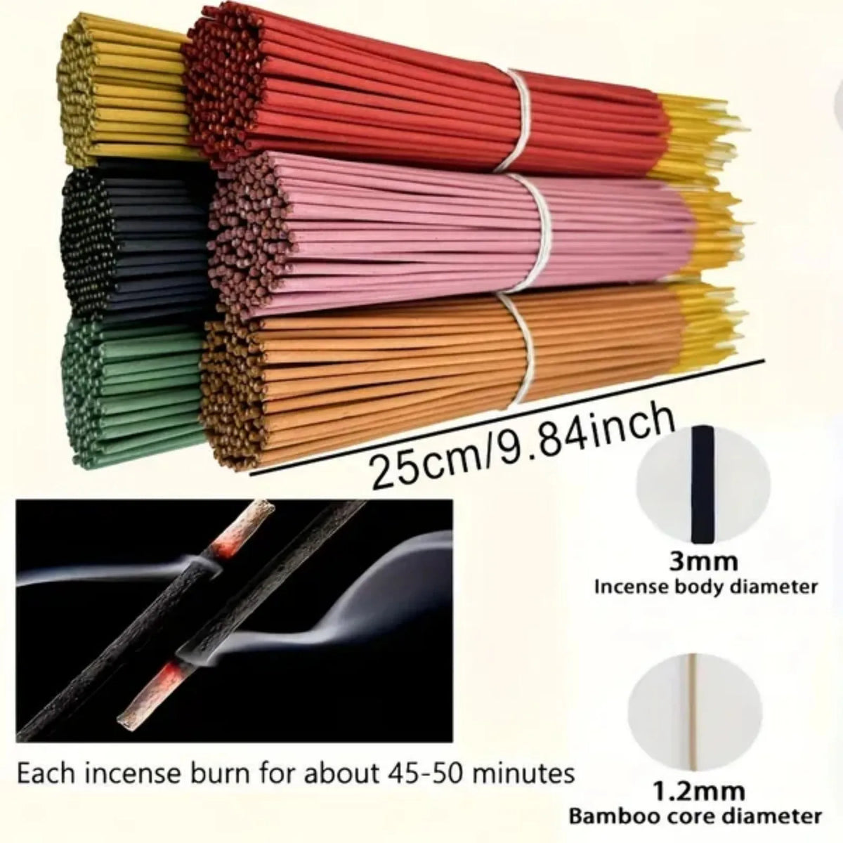 6-Pack of Approximately 120 High-Quality Fruit Scented Sticks - Including Watermelon, Sweet Peach, Cantaloupe, Cherry, Milk Strawberry, Sydney, and More - Suitable for Purification, Relaxation