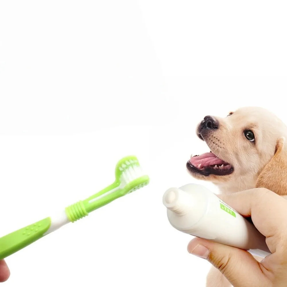 3-Sided Pet Toothbrush Dog Removing Bad Breath Tartar Cleaning Mouth Pet Cat Dental Care