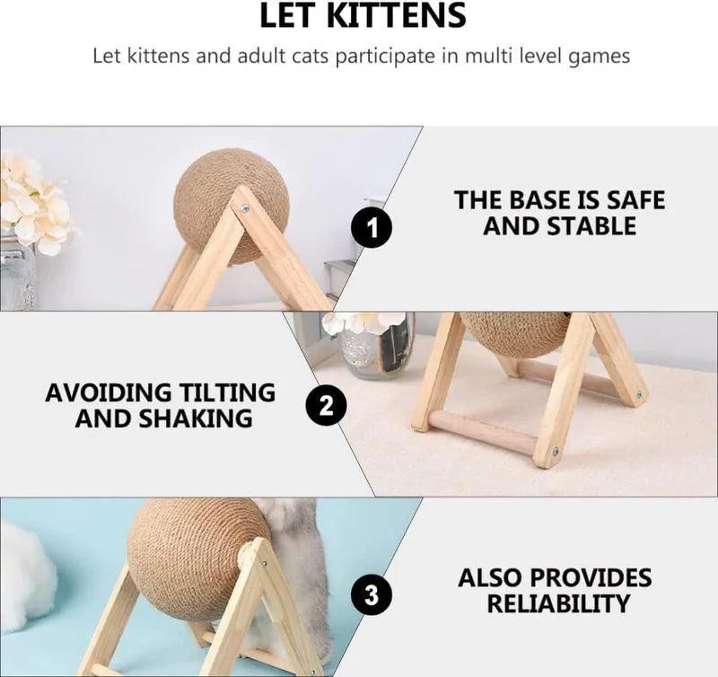 Pet Cat Scratching Ball Kitten Rope Grinding Paws Claw Interactive Toy