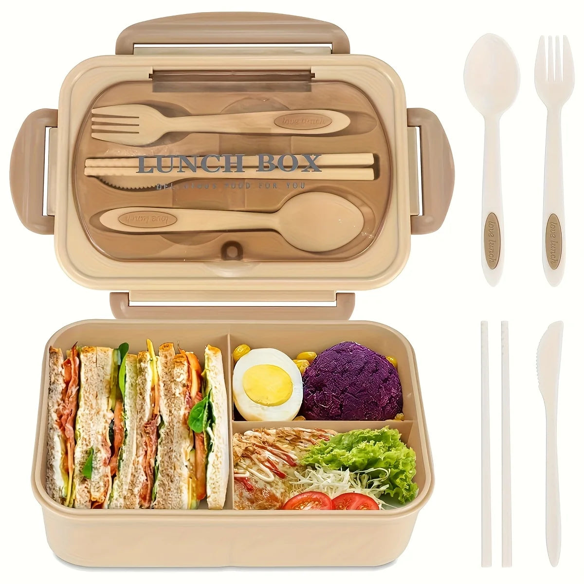 1pc Insulated Lunch Box, Bento Box for Students, Portable Sealed Compartment Container