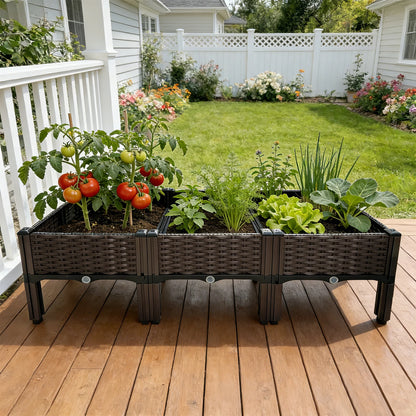 4/3/2/1-Compartment Box for Home Balcony Planting, Flowerbed Nursery, Vegetable Planting Box, Enlarged and Thickened W/ Drainage