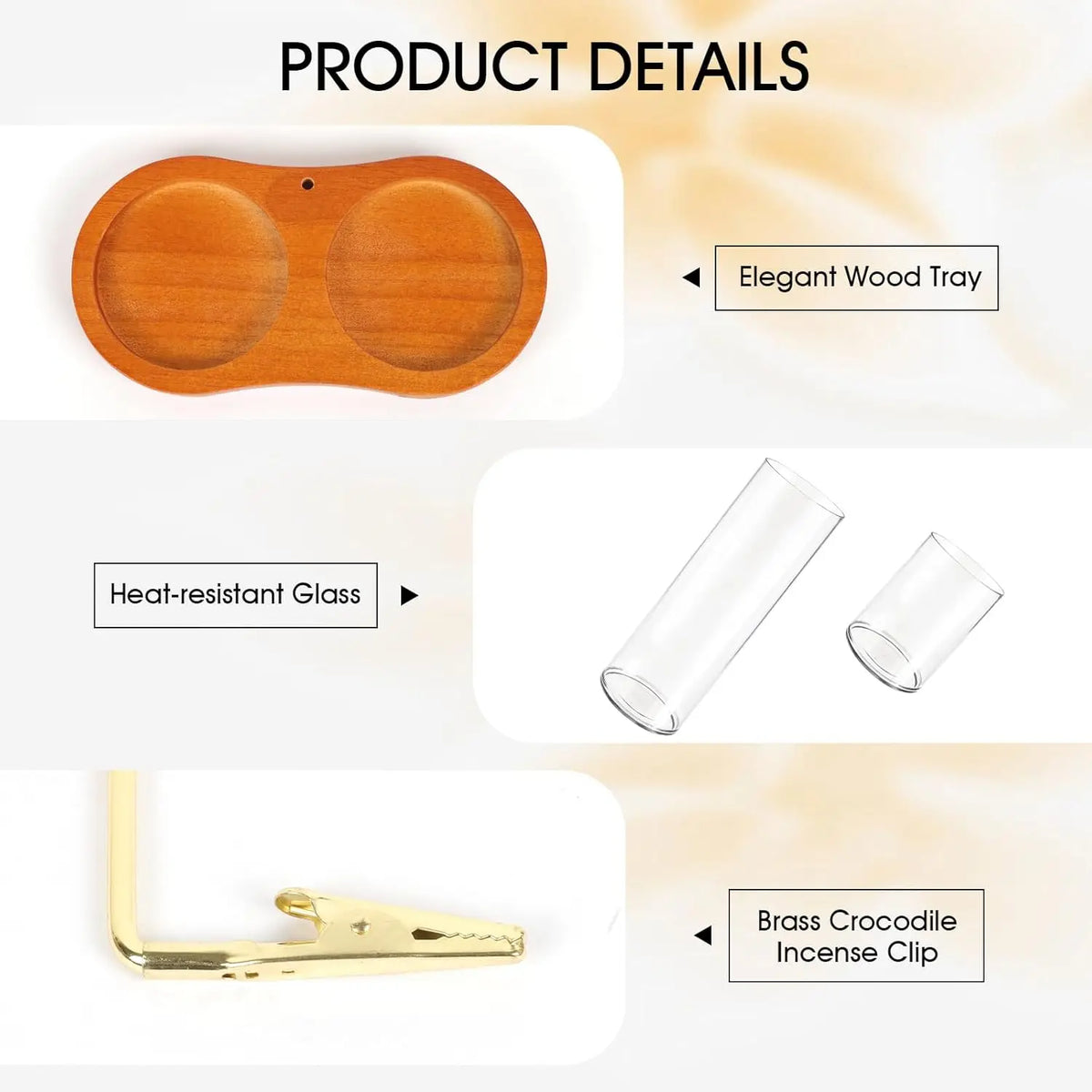 2 in 1 Incense Holder for Sticks, Anti-Ash Flying Incense Burne with Glass Ash Catcher and Incense Sticks Organizer for Meditation Yoga Spa Home Decor