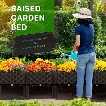4/3/2/1-Compartment Box for Home Balcony Planting, Flowerbed Nursery, Vegetable Planting Box, Enlarged and Thickened W/ Drainage