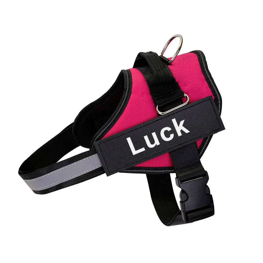 Dog Harness Vest ID Patch Customized Reflective Breathable Adjustable For NO PULL Outdoor