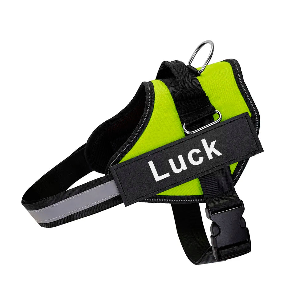 Dog Harness Vest ID Patch Customized Reflective Breathable Adjustable For NO PULL Outdoor