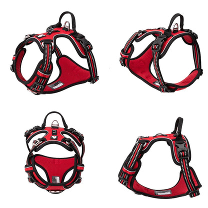 Pet Reflective Nylon Dog Harness No Pull Adjustable Medium Large Vest Safety Lead Walking Running