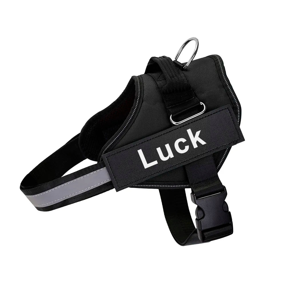 Dog Harness Vest ID Patch Customized Reflective Breathable Adjustable For NO PULL Outdoor