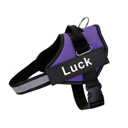Dog Harness Vest ID Patch Customized Reflective Breathable Adjustable For NO PULL Outdoor