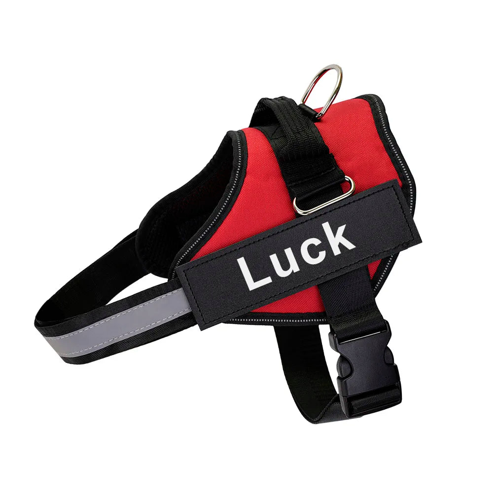 Dog Harness Vest ID Patch Customized Reflective Breathable Adjustable For NO PULL Outdoor