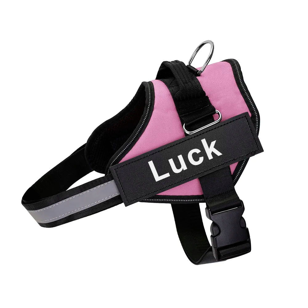 Dog Harness Vest ID Patch Customized Reflective Breathable Adjustable For NO PULL Outdoor