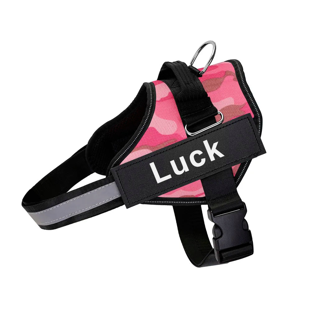Dog Harness Vest ID Patch Customized Reflective Breathable Adjustable For NO PULL Outdoor