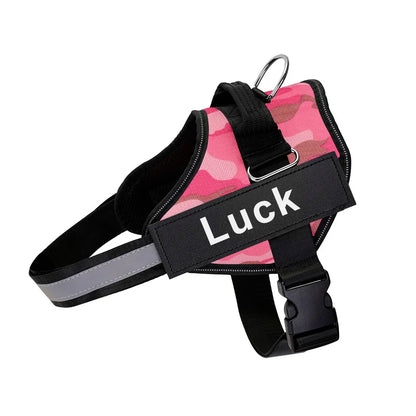 Dog Harness Vest ID Patch Customized Reflective Breathable Adjustable For NO PULL Outdoor