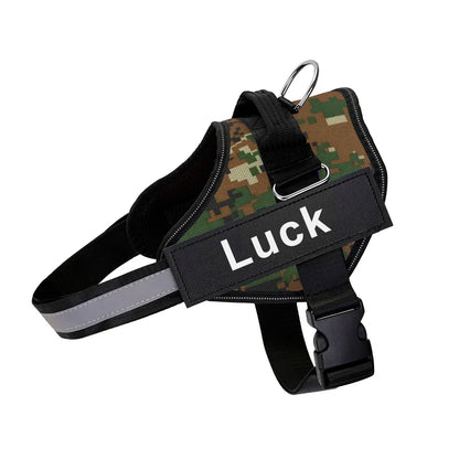 Dog Harness Vest ID Patch Customized Reflective Breathable Adjustable For NO PULL Outdoor