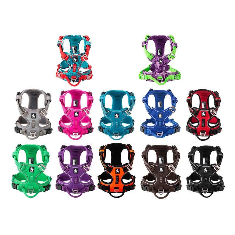Pet Reflective Nylon Dog Harness No Pull Adjustable Medium Large Vest Safety Lead Walking Running