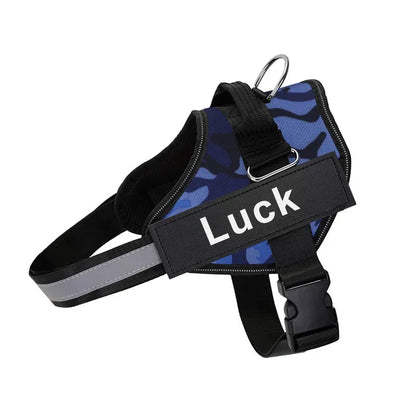 Dog Harness Vest ID Patch Customized Reflective Breathable Adjustable For NO PULL Outdoor