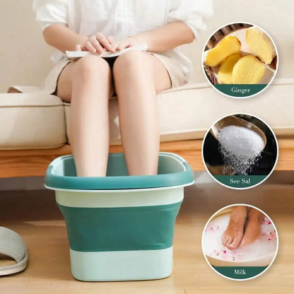 Collapsible Foot Bath Soak Tub With Handle: 15L/4 Gallons- Portable Foot Bath Basin