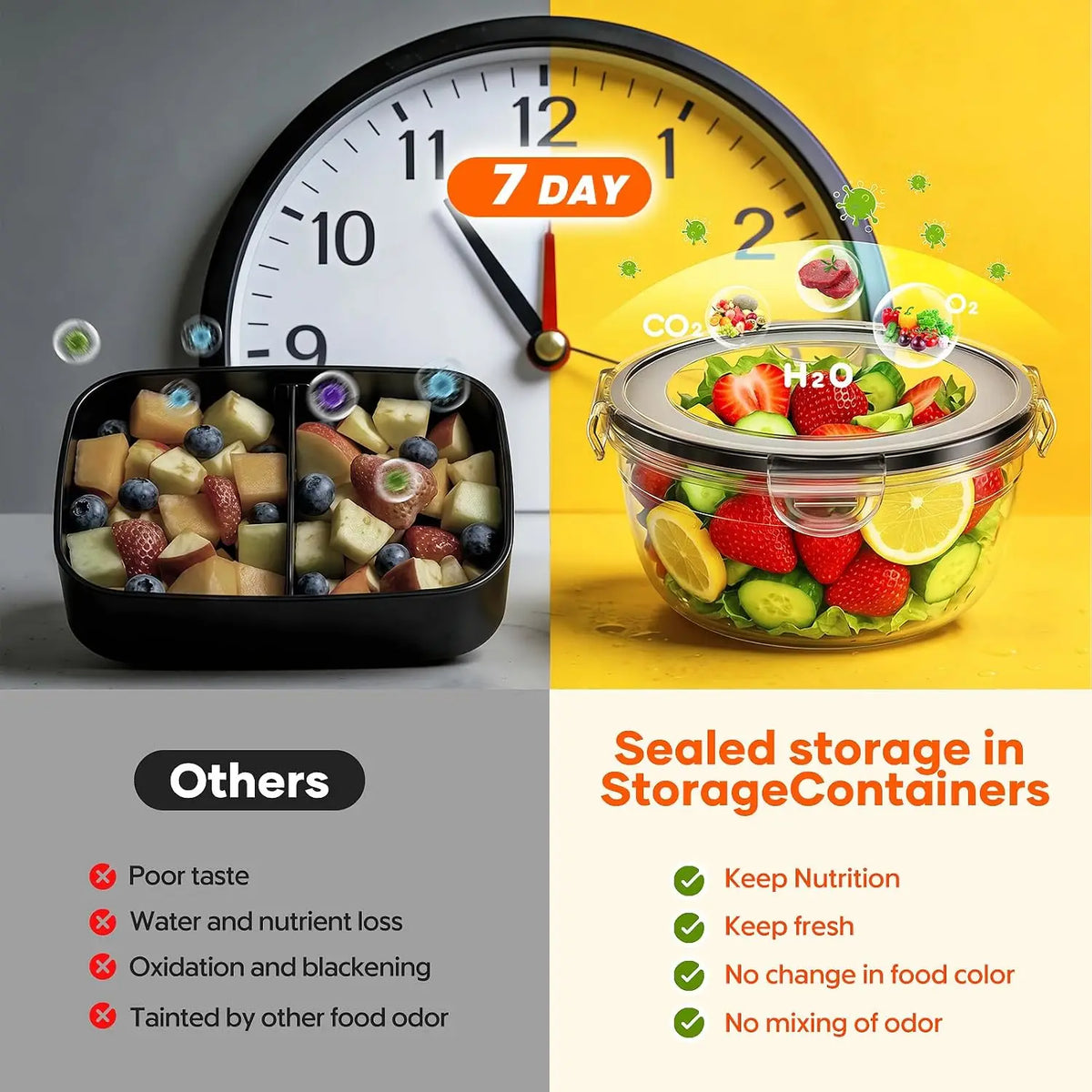 50 PCS Food Storage with Lids (25 Containers & 25 Lids) - Reusable Plastic for Kitchen Storage and Organization BPA-Free Leakproof with Labels & Pen