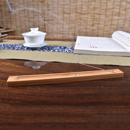 Handcrafted Bamboo Incense Holder Sandalwood Coil Base Serene Elegance Home Yoga Studio Decor Meditation Relaxation Accessory