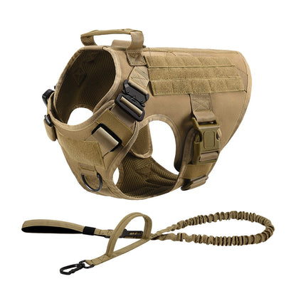 Tactical Dog Harness Collar Leash For Medium Large Dogs Pet Training Walking