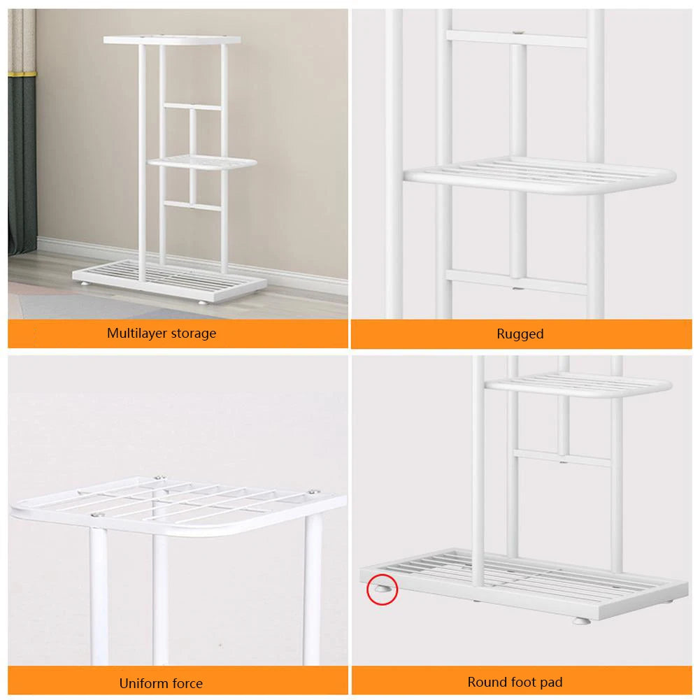 8 Tiers Metal Plant Stand, Indoor Outdoor Potted Plant Holders, Tiered Plant Shelf, Flower Display Rack For Garden