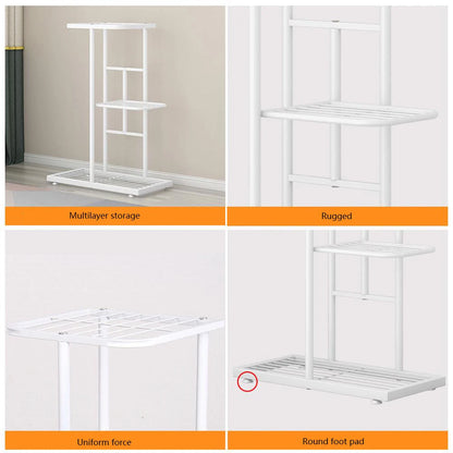 8 Tiers Metal Plant Stand, Indoor Outdoor Potted Plant Holders, Tiered Plant Shelf, Flower Display Rack For Garden