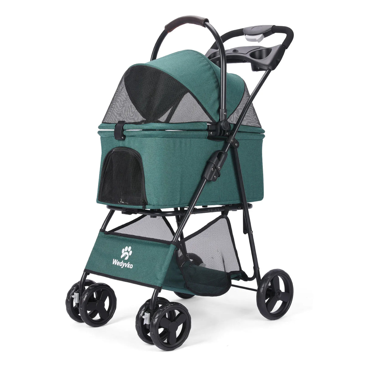 3 in 1 Folding Pet Stroller with Removable Carrier for Small/Medium Dogs and Cats, Waterproof, All-Terrain, with Sun Shade