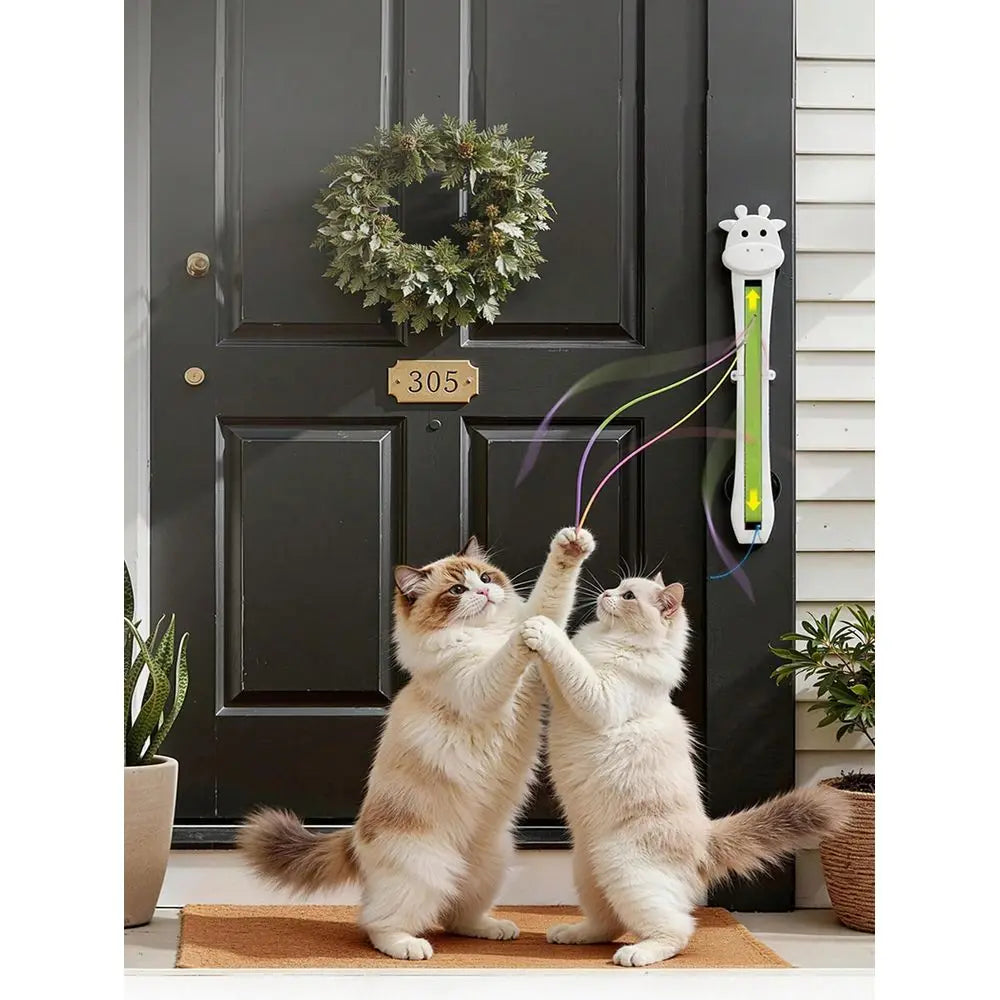 Automatic Cat Toy, Adjustable Speed Electric Teaser String, USB Rechargeable, Wall Door Hanging, SelfPlay Kitten