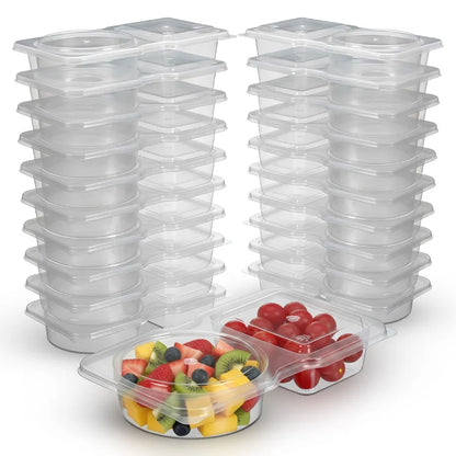 Reusable Snack Containers with Lids Pack, 2 Compartment Leakproof Box Container, Portion Control