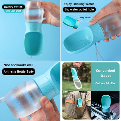 500ml Big Dog Water Bottle Portable Drinking Bowl For Small Medium Dogs Cat Travel Hiking Puppy Pet Hydration Dispenser Cup