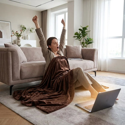 Solid Flannel Multifunctional Throw Blanket – Ultra Soft Skin-Friendly, Warm & Cozy, Perfect for Living Room, Pets, Bedroom, Office, All Season, Machine Washable