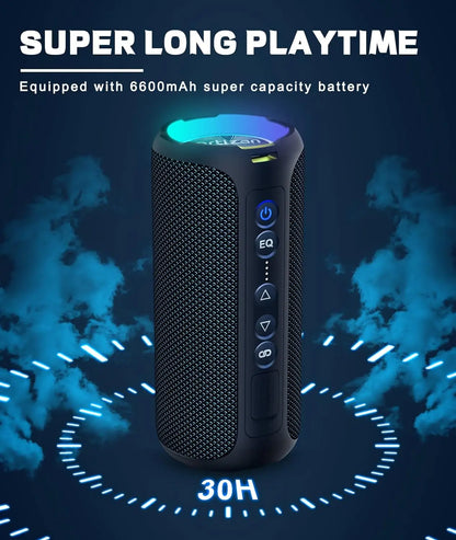 Ortizan X8 Pro Bluetooth Speaker Portable with 40W Stereo Sound,Rich Bass, Waterproof, 30H Playtime, Mixed Color Lights