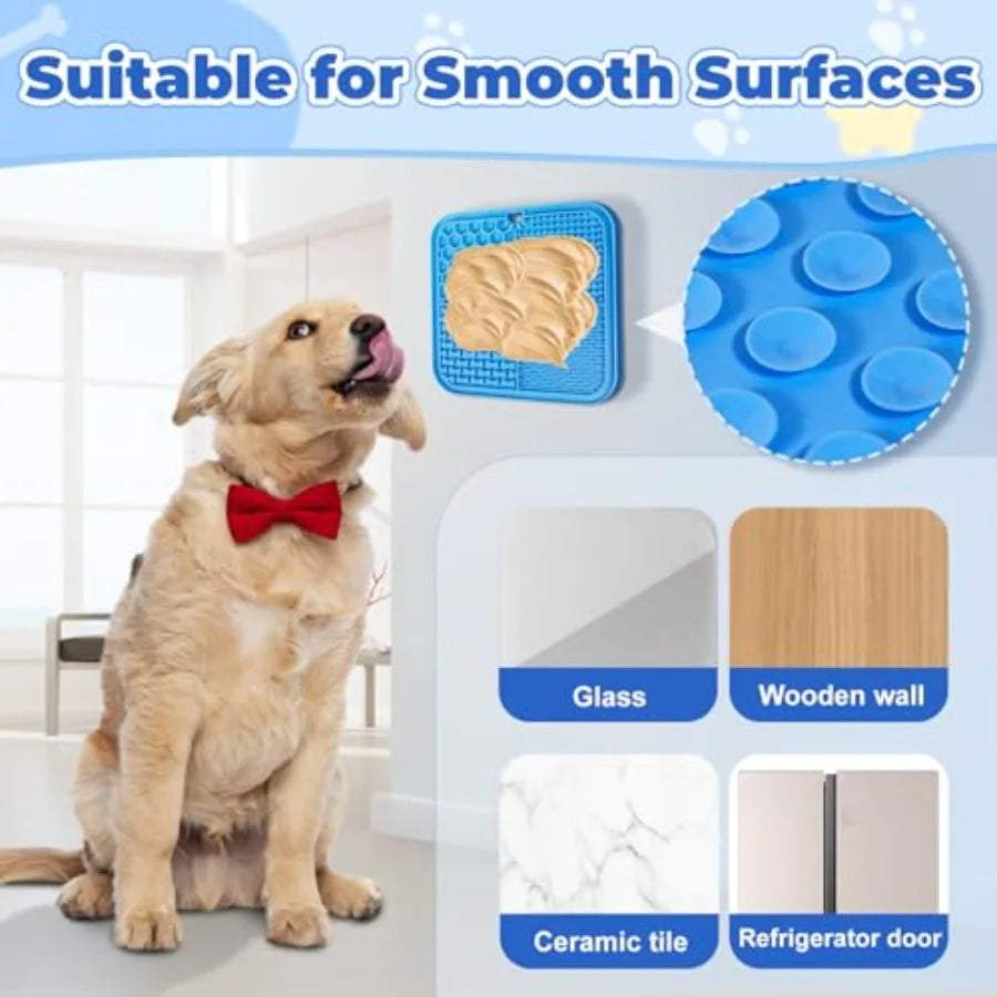 Lick Mat for Dogs Cats with Suction Cups, Slow Feeder for Anxiety Relief Pet Enrichment