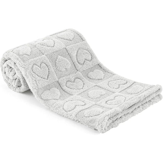 Ultra Soft 300GSM Coral Fleece Pet Blanket for Dogs and Cats Washable Calming Crate Mat Furniture Protector for Couch Bed Car Seat Light Grey 30x40 Inches (M)