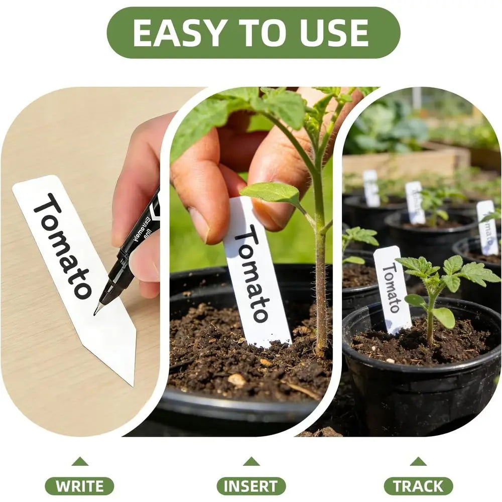 330 Pack Reusable Waterproof Plastic Plant Labels with Marker Pen for Garden Seedlings, Vegetables, and Flowers