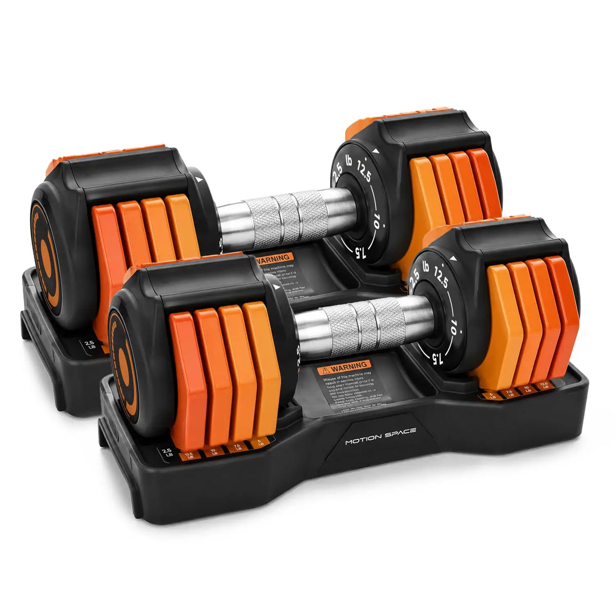 Adjustable Dumbbells Set 12.5LB Pair, 1-Sec Fast Adjustable 5 Free Weights, Premium Comfort Non-slip Metal Handle, Compact Size for Full Body Home Workout