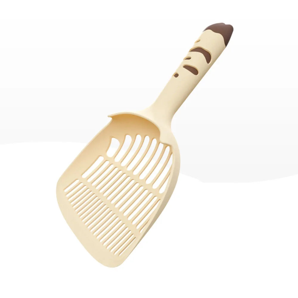 Paw Handle Cat Litter Scooper Durable Plastic Fine Hole Sifter Shovel Efficient Waste Cleaner for Indoor Cats