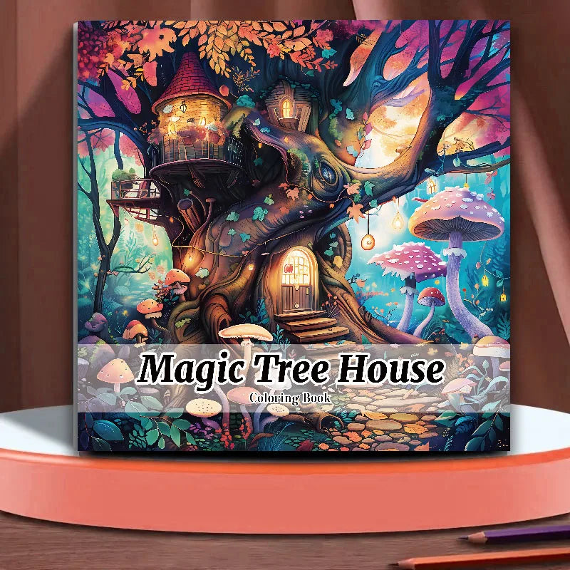 Magic Tree House Adult Picture Book Enchanting Mushroom Home Micro World Sketches Perfect Pencil Coloring Book