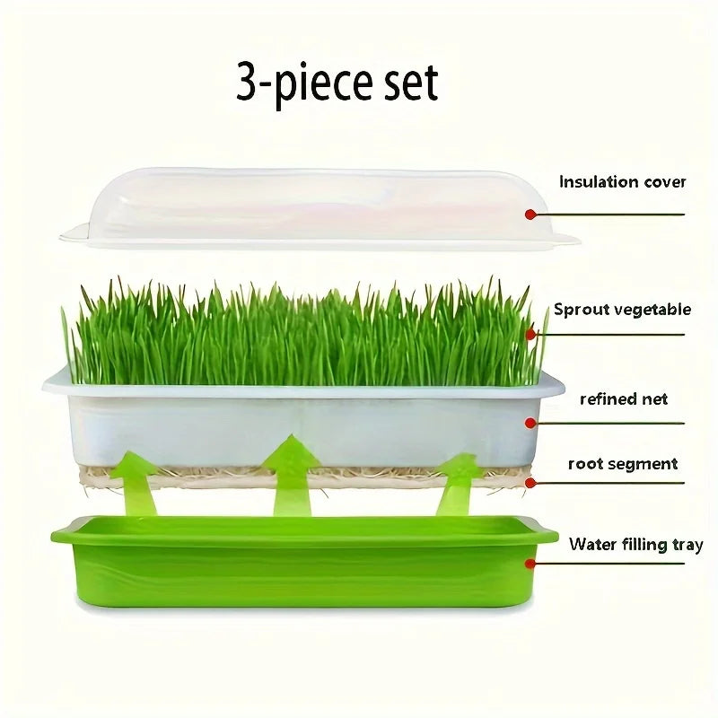 Micro‑greens growing trays, seed germination trays, hydroponic basket soilless seed germinator, lidded germination tray set, suitable for gardens