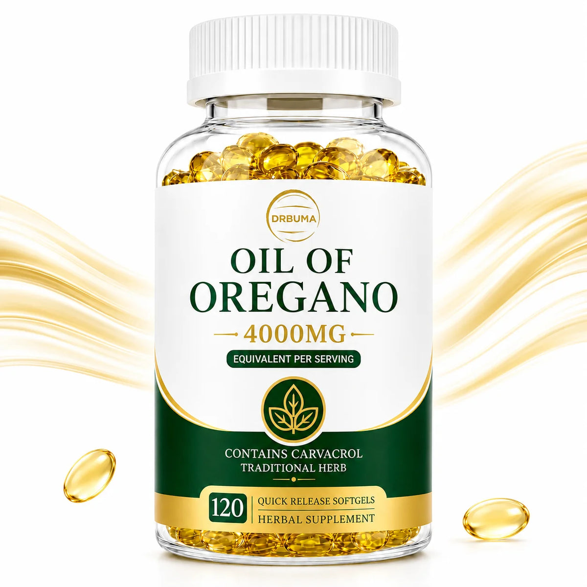 120-Count Oregano Oil Softgels, Herbal Botanical Dietary Supplement Capsules for Adults; Fast-Release Softgels, Easy to Swallow, Ideal for Daily Dietary Routine, Suitable for People Pursuing a Healthy Lifestyle