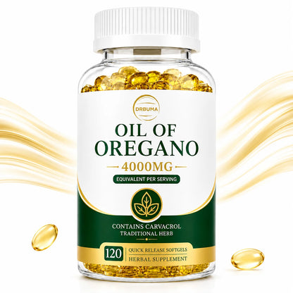 120-Count Oregano Oil Softgels, Herbal Botanical Dietary Supplement Capsules for Adults; Fast-Release Softgels, Easy to Swallow, Ideal for Daily Dietary Routine, Suitable for People Pursuing a Healthy Lifestyle