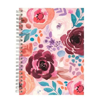 80pg Ruled Notebook 5.875"x8" Floral (Designs Vary): Spiral Soft Cover Journal, Multicolor for School, Office and Home