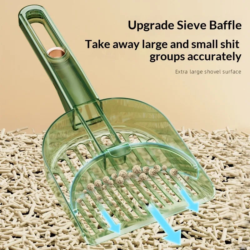 Adjustable Sieve Cat Litter Sifter Scoop, Transparent Hard PC Material, Compatible With Various Cat Litter for Household Users