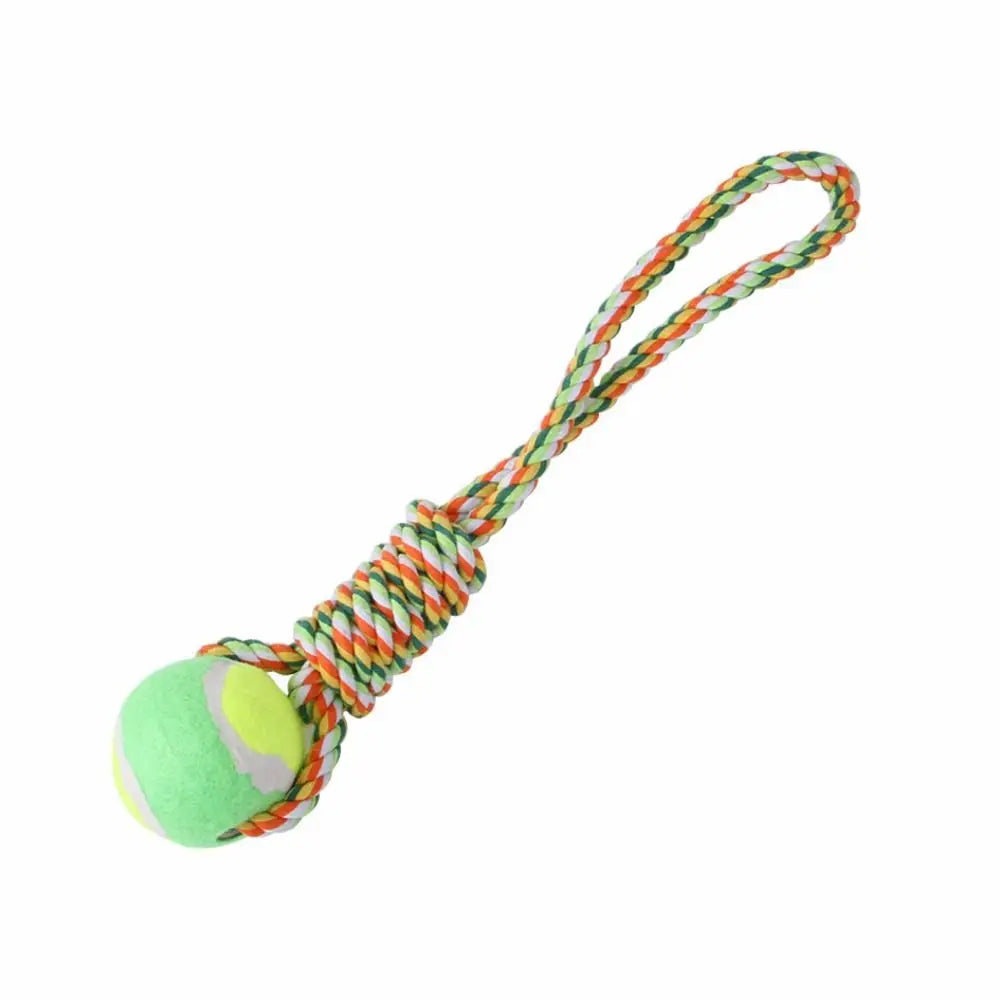 Bite Resistant Dog Spring Toys 5M Cotton Rope Teething Hanging Exercise
