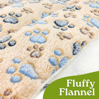 Ultra Soft Reversible Flannel Pet Blanket Mat for Cats and Small Dogs Washable Fluffy Indoor Bed Pad Warm Cozy Plush Throw