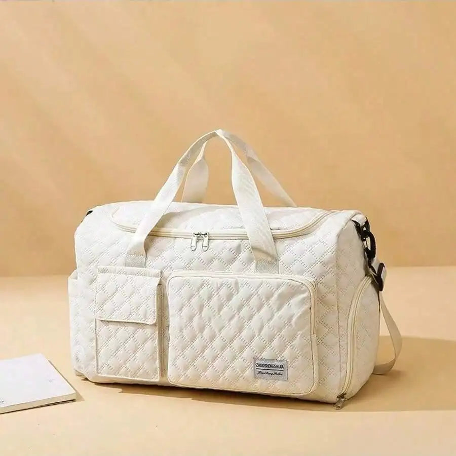 Large Capacity Waterproof Expandable Travel Duffel Bag with Shoe Compartment Multi Pocket Gym Yoga Weekender Carry On