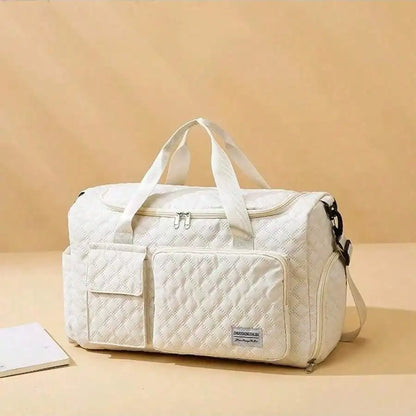 Large Capacity Waterproof Expandable Travel Duffel Bag with Shoe Compartment Multi Pocket Gym Yoga Weekender Carry On